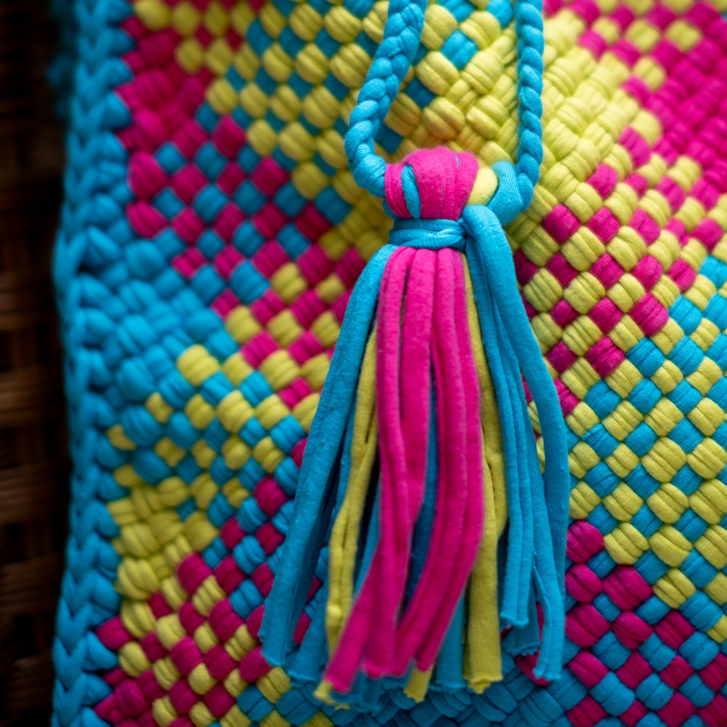 Tiffin Tote | Neon Check