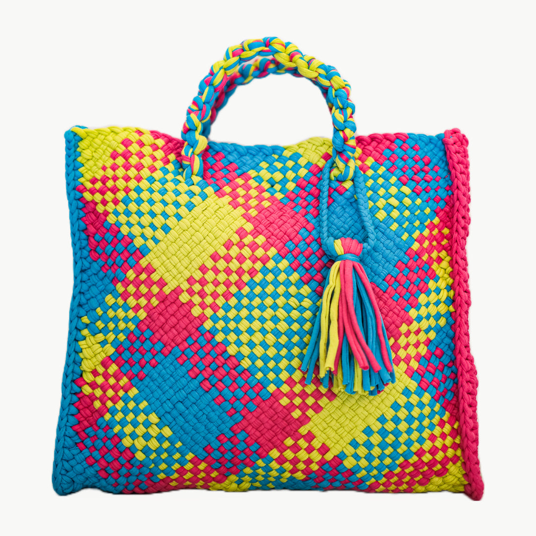 Tiffin Tote | Neon Check